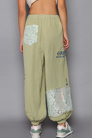 Kyra Lace Embroidered Jogger Pants