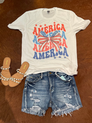 America Bow Graphic Crewneck/T-Shirt