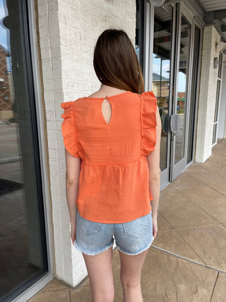 Dixie Babydoll Top Orange