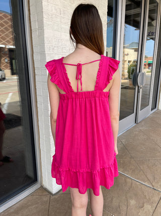 Dara Ruffle Mini Dress Pink