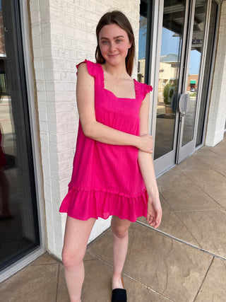 Dara Ruffle Mini Dress Pink