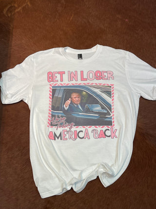 Get In Loser Graphic Crewneck/T-Shirt