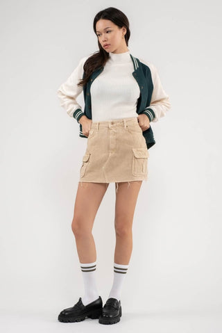 Lexi Cargo Sand Mini Skirt
