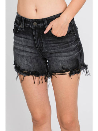 Amara Black Denim Shorts