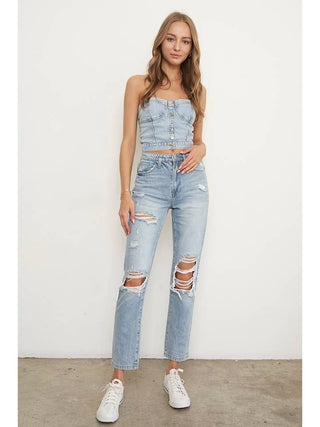 Abbie High Rise Girlfriend Ankle Jeans