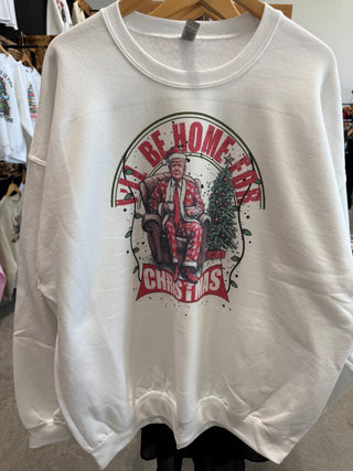 I'll Be Home for Christmas Red Graphic T-Shirt/Crewneck