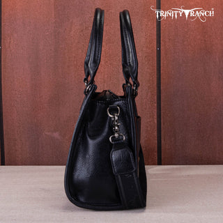 Trinity Ranch Hair On Cowhide Tooling Concealed Carry Tote/Crossbody