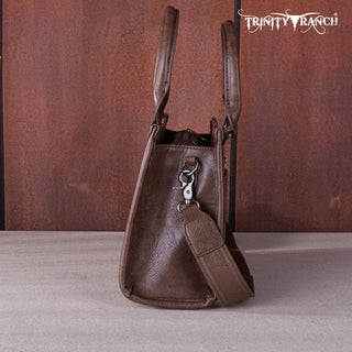 Trinity Ranch Hair On Cowhide Tooling Concealed Carry Tote/Crossbody