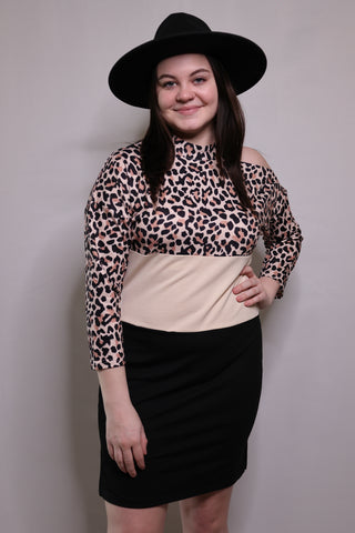 A Wild Night Open Shoulder Cheetah Print Dress by LuvLeigh Apparel