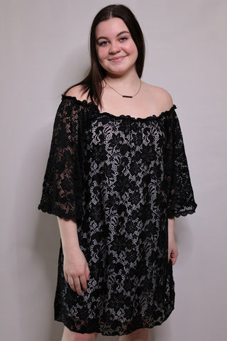 Dance With Me Off Shoulder Lace Dress by LuvLeigh Apparel