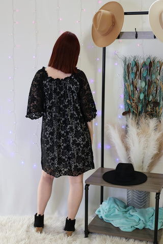 Dance With Me Off Shoulder Lace Dress by LuvLeigh Apparel