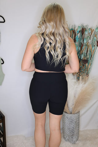 Black Chasing The Day Biker Shorts by LuvLeigh Apparel