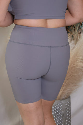 Grey Feeling The Breeze Biker Shorts by LuvLeigh Apparel