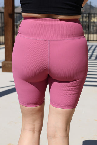 Pink Chasing The Day Biker Shorts by LuvLeigh Apparel
