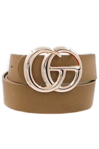 G Buckle Faux Leather Belt