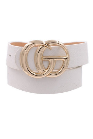 G Buckle Faux Leather Belt