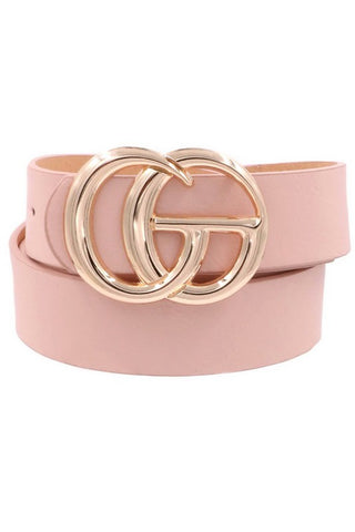 G Buckle Faux Leather Belt