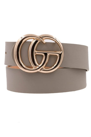 G Buckle Faux Leather Belt