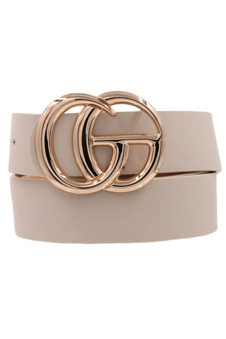 G Buckle Faux Leather Belt