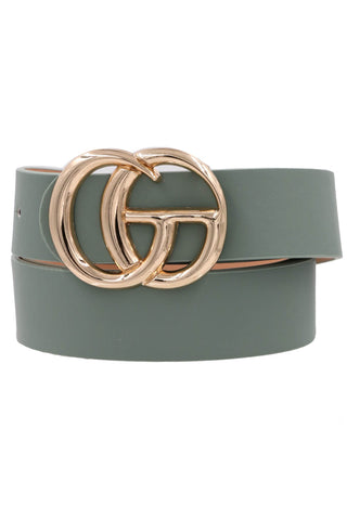 G Buckle Faux Leather Belt