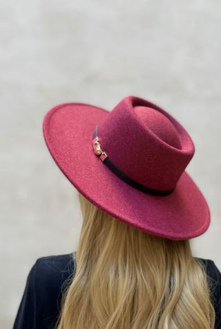 Josie Boater Hat With Buckle Trim