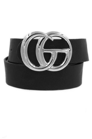 G Buckle Faux Leather Belt