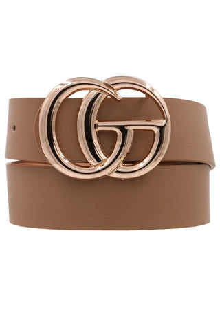 G Buckle Faux Leather Belt