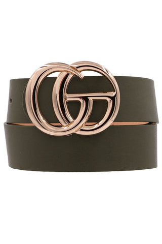 G Buckle Faux Leather Belt