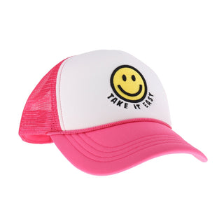 Take it Easy Smiley Face C.C Trucker Ball Cap