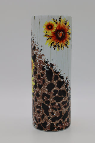 Yellow Sunflower with Leopard Tumbler