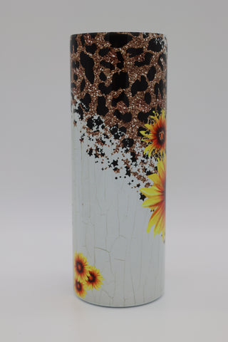 Yellow Sunflower with Leopard Tumbler