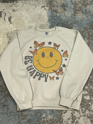 Be Happy Smiley Crewneck